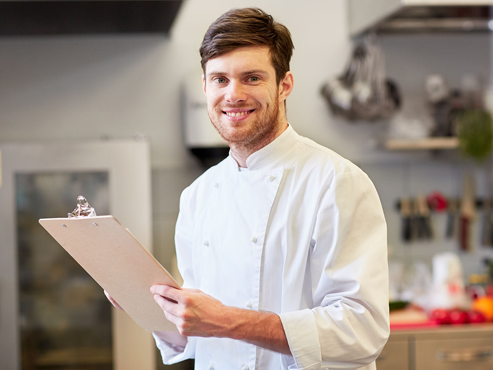 Chef with clipboard